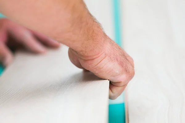 Laminate Flooring Technique — Stock Photo, Image