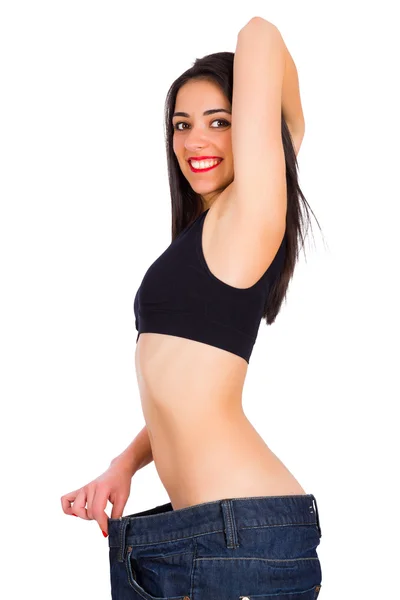 Meisje wordt trots om gewicht te verliezen — Stockfoto