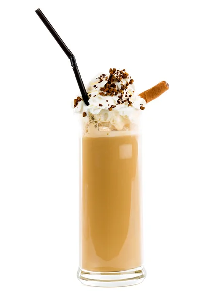 Frappe coffee with whipped cream — Stock Photo, Image