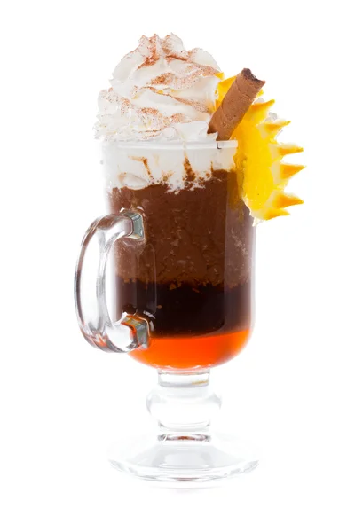 Chocolate and orange syrup — Stock Photo, Image
