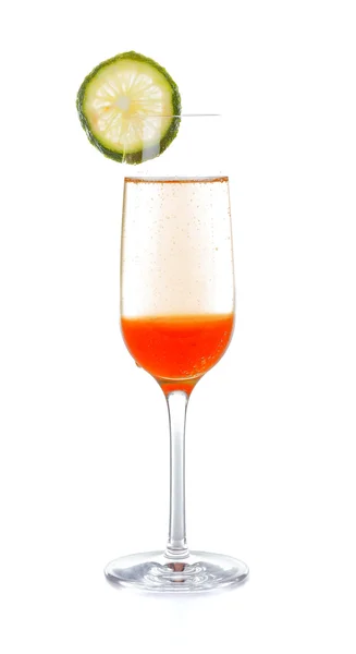 Bellini, champagne and peach mash. — Stock Photo, Image
