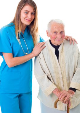 Doctor and senior patient together