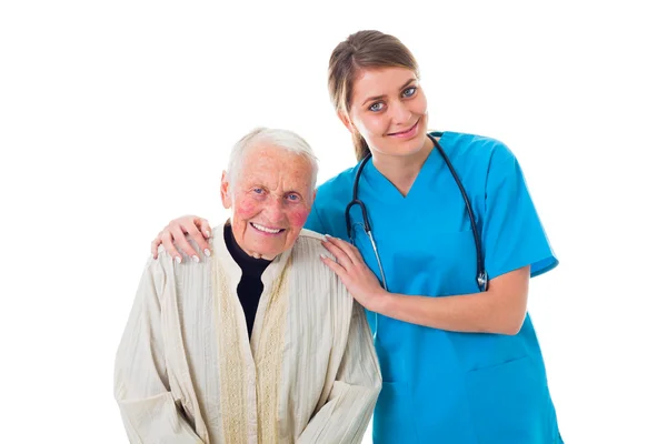 Selbstbewusster Arzt und glücklicher Patient — Stockfoto