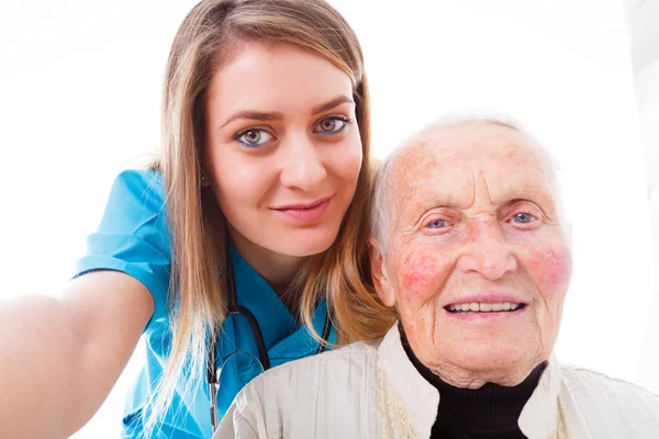 Hospital selfie — Stockfoto