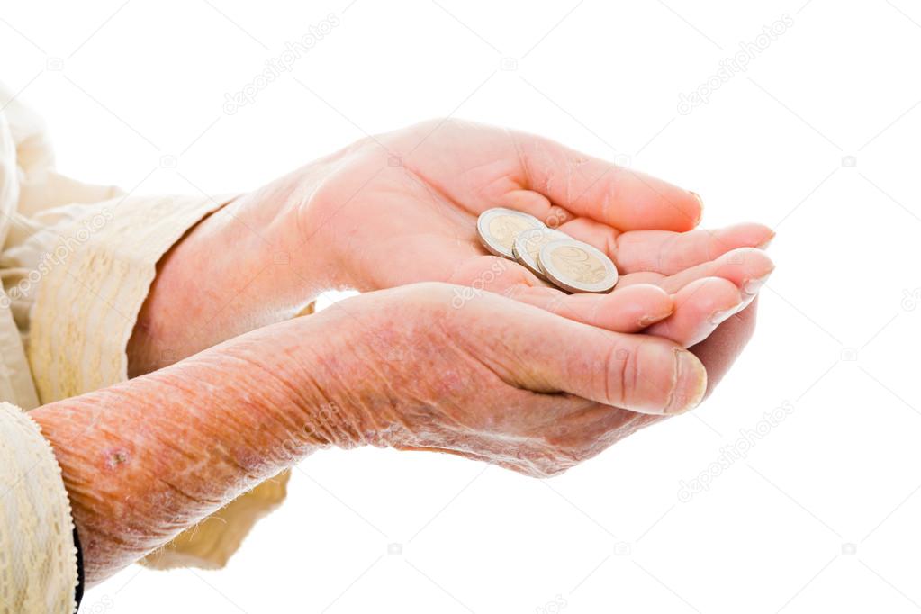 Elderly begging for money