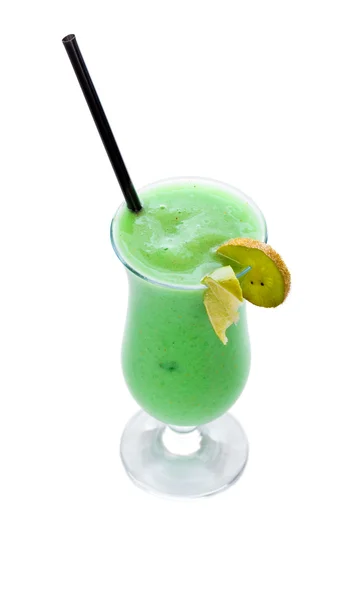 Kiwi smoothie speciaal met stro — Stockfoto