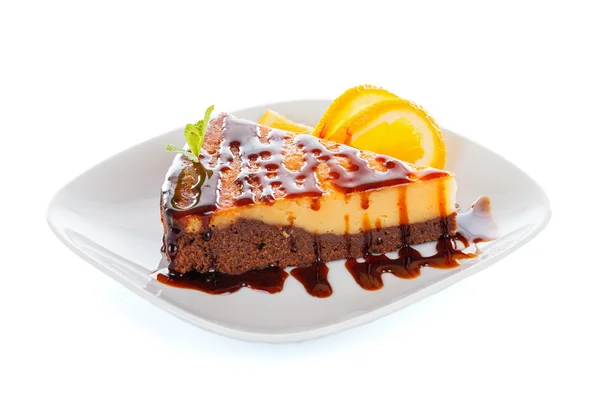 Cheescake brownie desszert — Stock Fotó