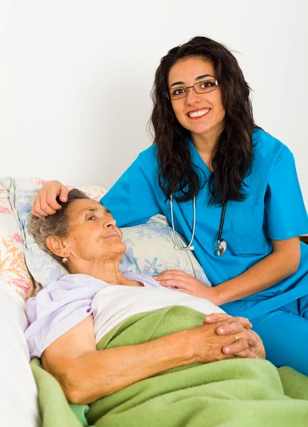 Social care nurse for elderly patients — Stock Photo, Image