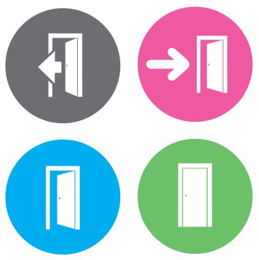 Vektör düz kapı simgeler