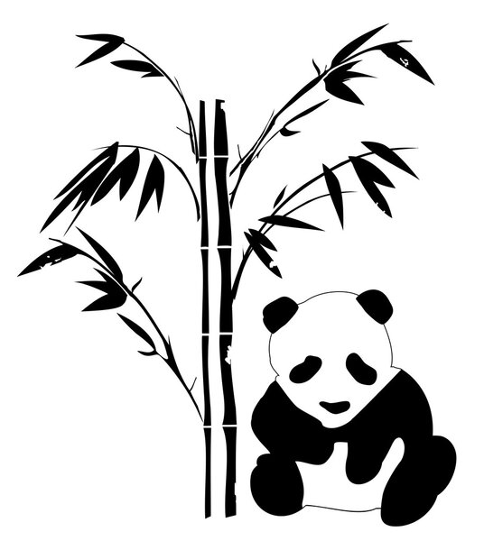 Panda With Bamboo