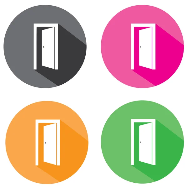 Vector Flat Door Icons — Stock Vector