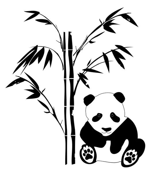 Pandabär Bambus — Stockvektor