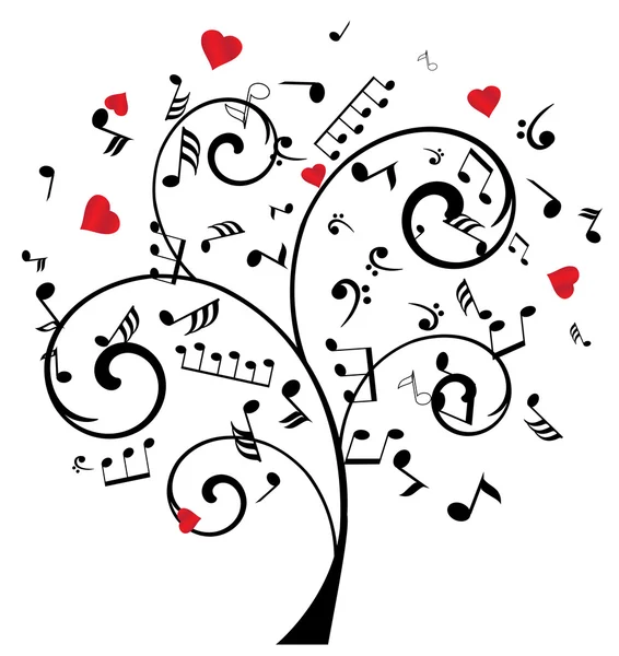 vektör müzik notlar ağaç