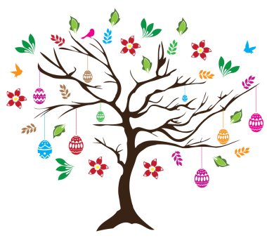 Paskalya ağaç vektör