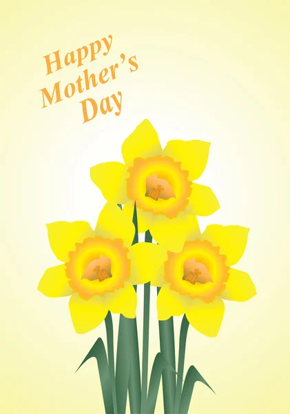Daffodils Mother's Day — Stock Vector