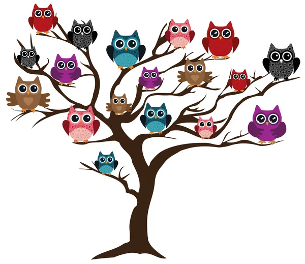 Owl Tree Vector — Stock Vector