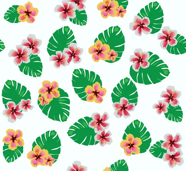 Tropical flowers vector — Stock Vector