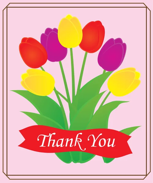 Tulips Thank You Card — Stock Vector