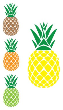 vektör ananas set