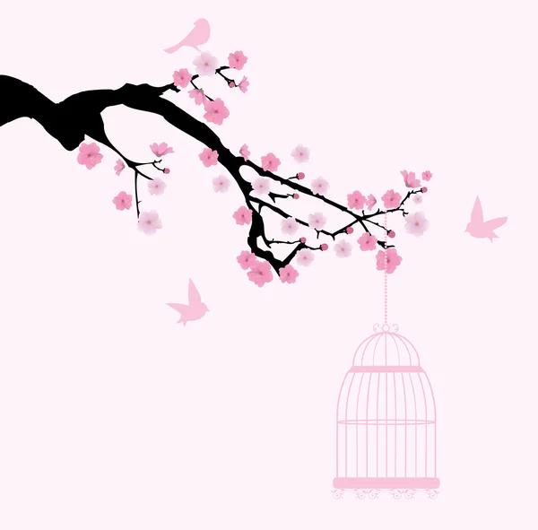 樱花树分枝 — 图库矢量图片