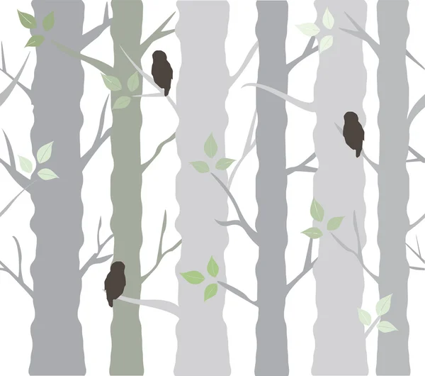 Tree background with owls — Stock Vector