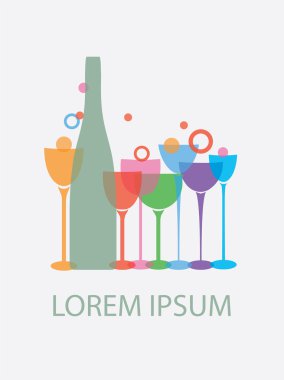 vektör şarap gözlük