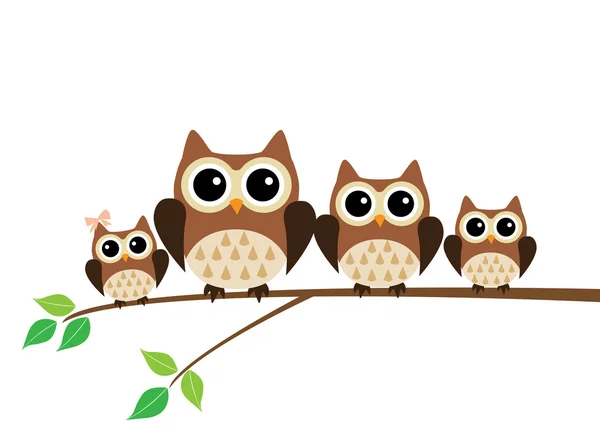 Owl In The Tree — Stock Vector