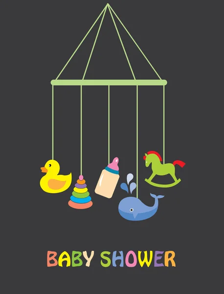 Cartão de chuveiro do bebê —  Vetores de Stock