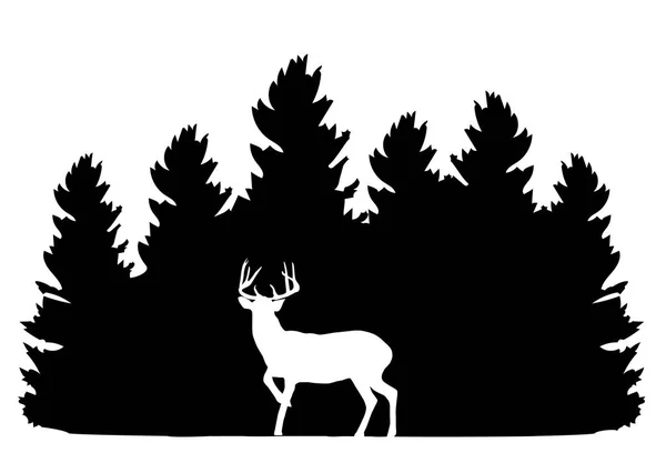 Illustration Vectorielle Logo Forêt Concept Logo Cerf — Image vectorielle