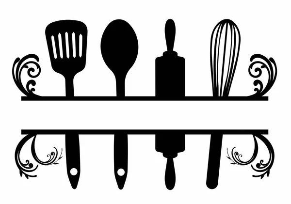 Illustration Vectorielle Des Ustensiles Cuisine Isolés Sur Fond Blanc — Image vectorielle
