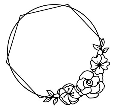 Bir çiçek deseninin vektör çizimi, boho çiçekleri