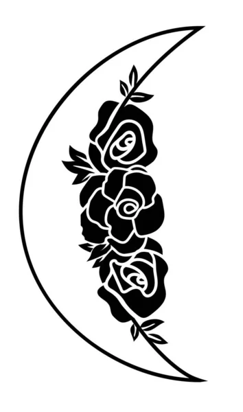 花の月の三日月のベクトル図 — ストックベクタ