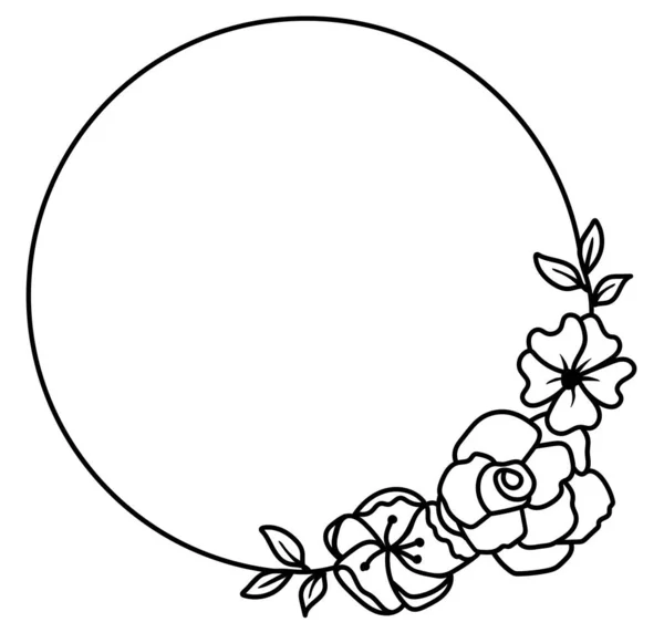 Διανυσματική Απεικόνιση Ενός Φλοράλ Πλαισίου Λουλούδια Boho — Διανυσματικό Αρχείο