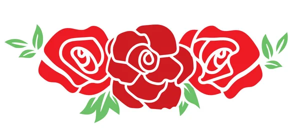 Векторна Ілюстрація Червоних Троянд — стоковий вектор