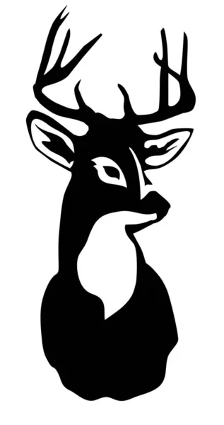 Illustration Vectorielle Une Tête Cerf Isolée Sur Fond Blanc — Image vectorielle