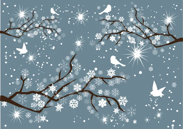 Branches neige — Image vectorielle