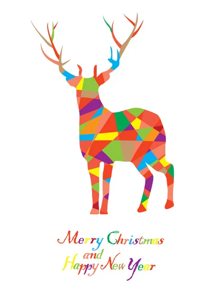 Mosaic Reindeer — Stock Vector