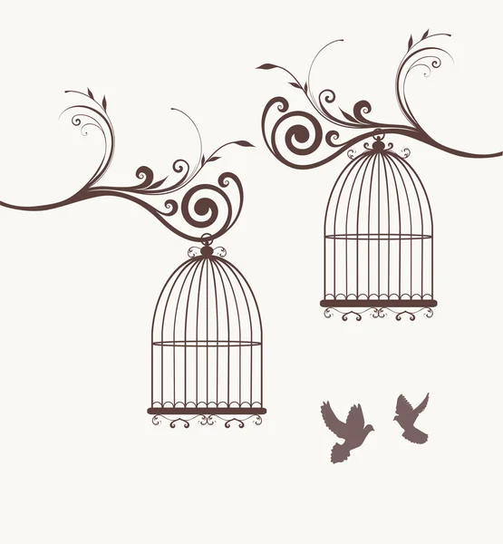 Bird Cages — Stock Vector