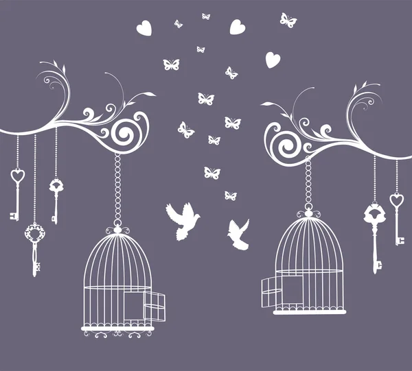 Bird Cage — Stock Vector