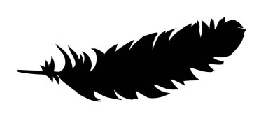 Kuş tüyü siluetinin vektör çizimi.