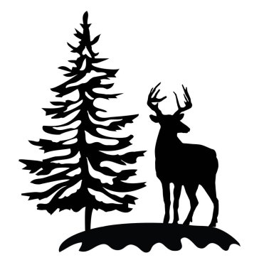 Bir Noel geyiğinin vektör çizimi, bayram geçmişi.