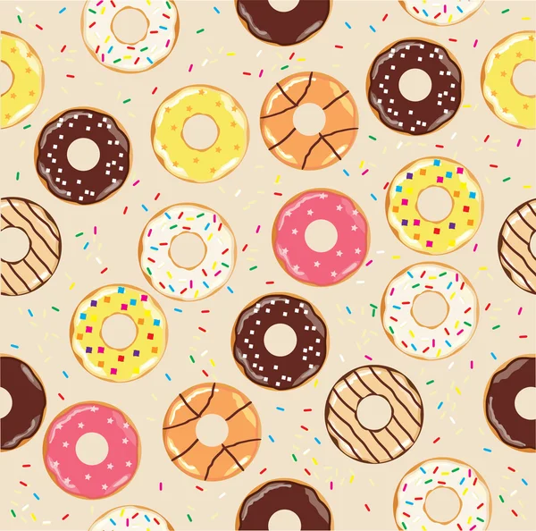 Donuts fond sans couture — Image vectorielle