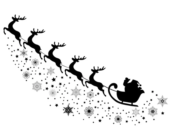 Noel Baba uçan — Stok Vektör