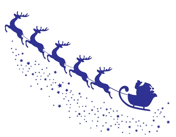 Santa Claus volando — Vector de stock