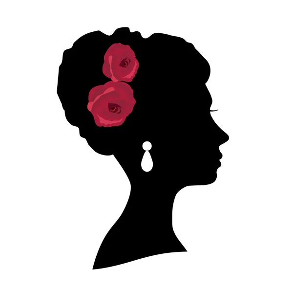 Silhouette de tête de mariée — Image vectorielle