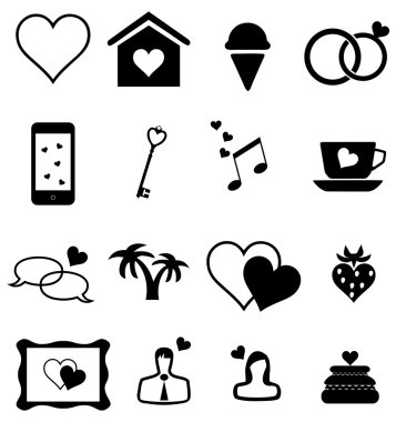 Düğün simgesi seti