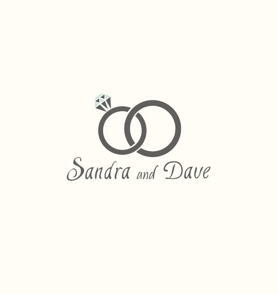 Invitación anillos de boda — Vector de stock