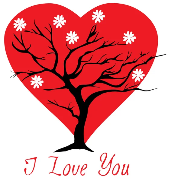 Valentine Tree Hintergrund — Stockvektor