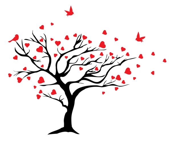 Valentine Tree Hintergrund — Stockvektor