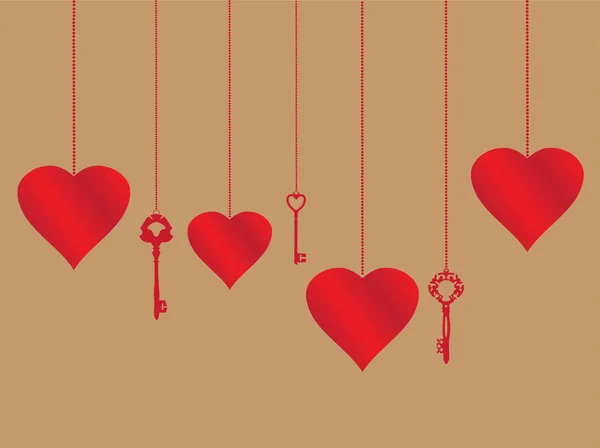 Καρδιές και κλειδιά — Διανυσματικό Αρχείο